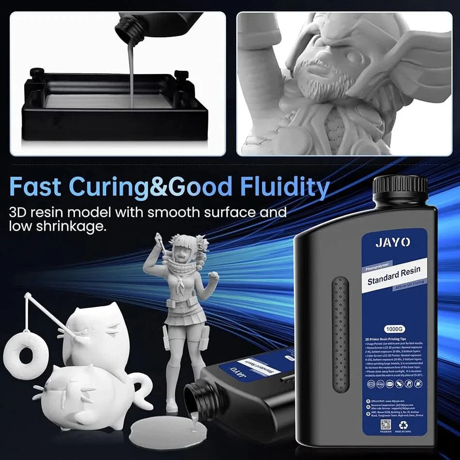 JAYO UV Resin ABS Like/Standard/Plant based/Nylon Like/Water-Wash 1KG 405nm Liquid Rapid UV Curing For LCD 3D Printing Material