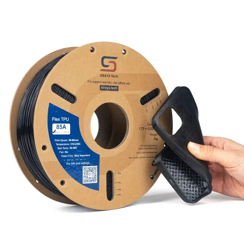 Siraya Tech Flex TPU Filament: 85A Shore, ISO 10993 Certified, High Flexibility&Toughness, Moisture-Resistant, Easy to Print 1KG