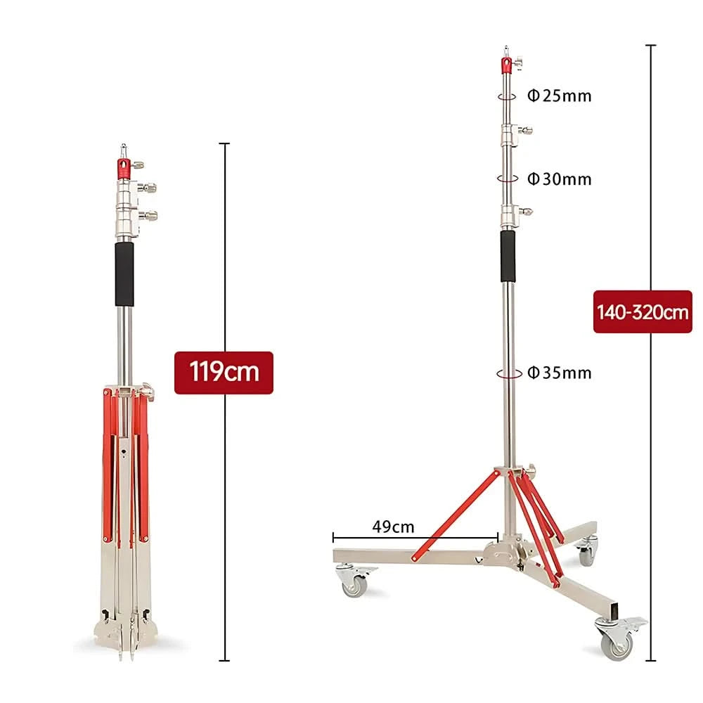 2/2.8M Stainless Steel Aluminum Alloy Tripod Foldable Light Stand Tripod Photography C-Stand For Spot Light Softbox Photo Studio