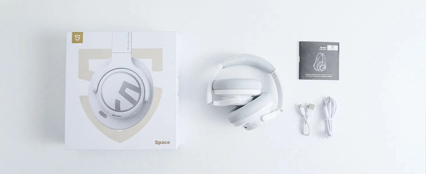 SoundPEATS Space Bluetooth Headphones Hybrid Active Noise Cancelling Wireless Headphone,123H Play,Mic,Multipoint Connection