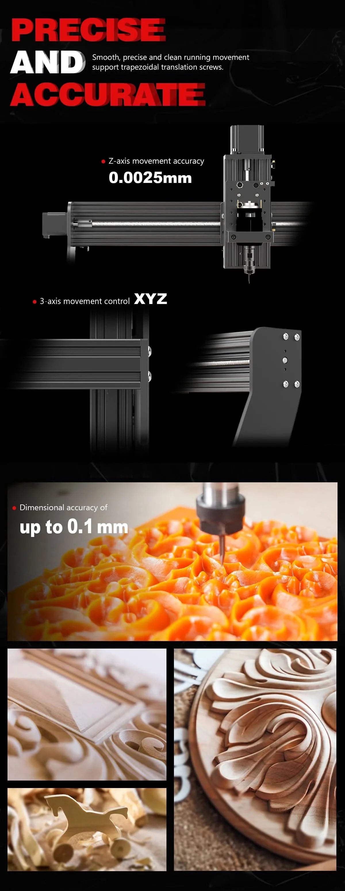 Twotrees TTC450 CNC Engraving Machine 80W CNC Module PCB Wood Milling Cutting Machine Laser Carving Cutter GRBL Control ER11