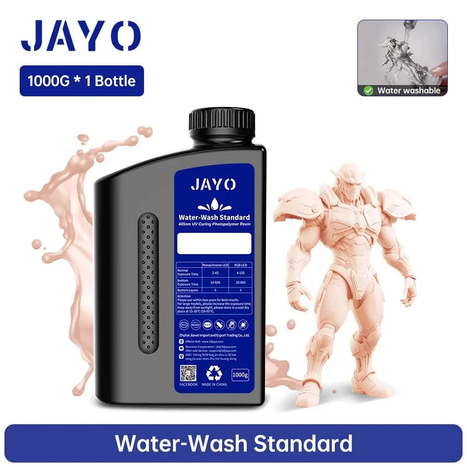 JAYO UV Resin ABS Like/Standard/Plant based/Nylon Like/Water-Wash 1KG 405nm Liquid Rapid UV Curing For LCD 3D Printing Material