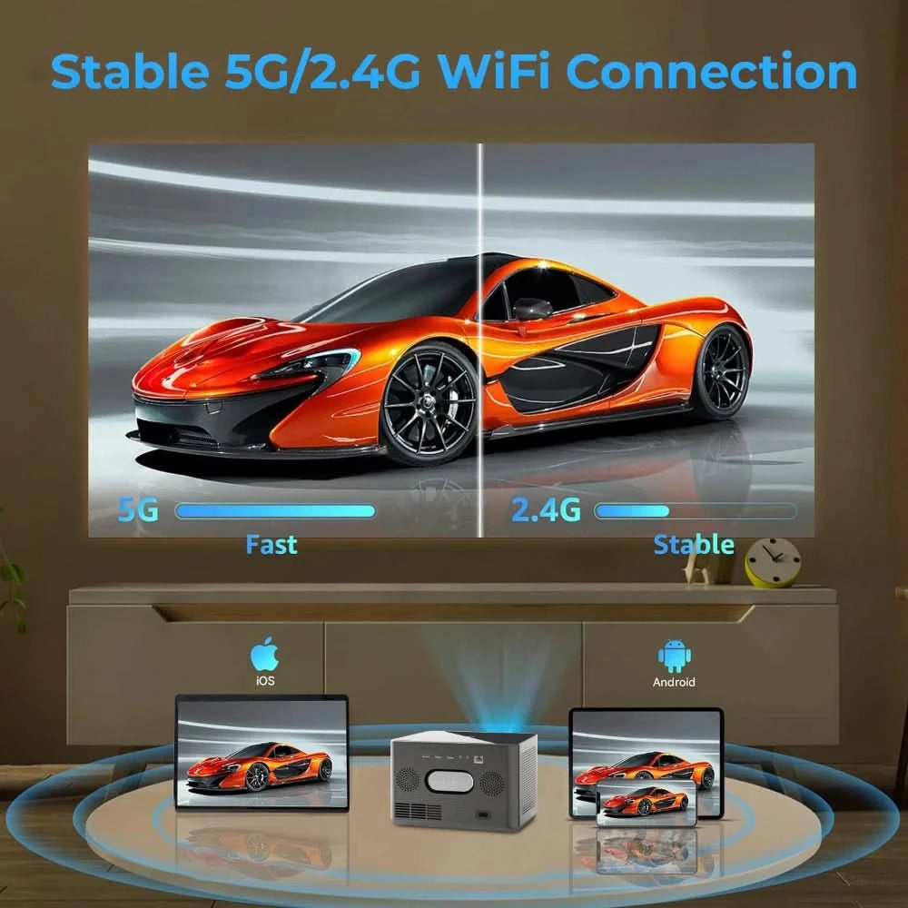 WZATCO A9 300inch 1080P Fully Automatic 4K HDR Auto focus Android 32GB Wifi Smart RJ45 LED Projector LCD Proyector Home Beamer