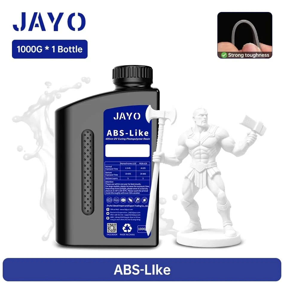 JAYO UV Resin ABS Like/Standard/Plant based/Nylon Like/Water-Wash 1KG 405nm Liquid Rapid UV Curing For LCD 3D Printing Material