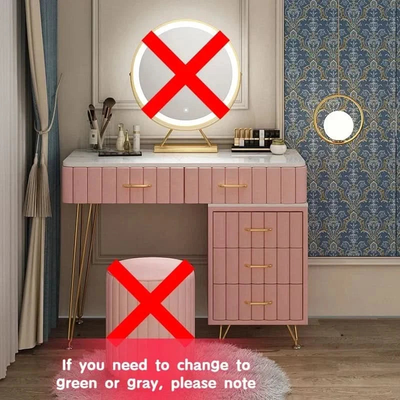 Modern Drawers Dressing Table Makeup Mirror Service Girl Pink Computer Vanity Table Living Room Vestidores Postmodern Furniture