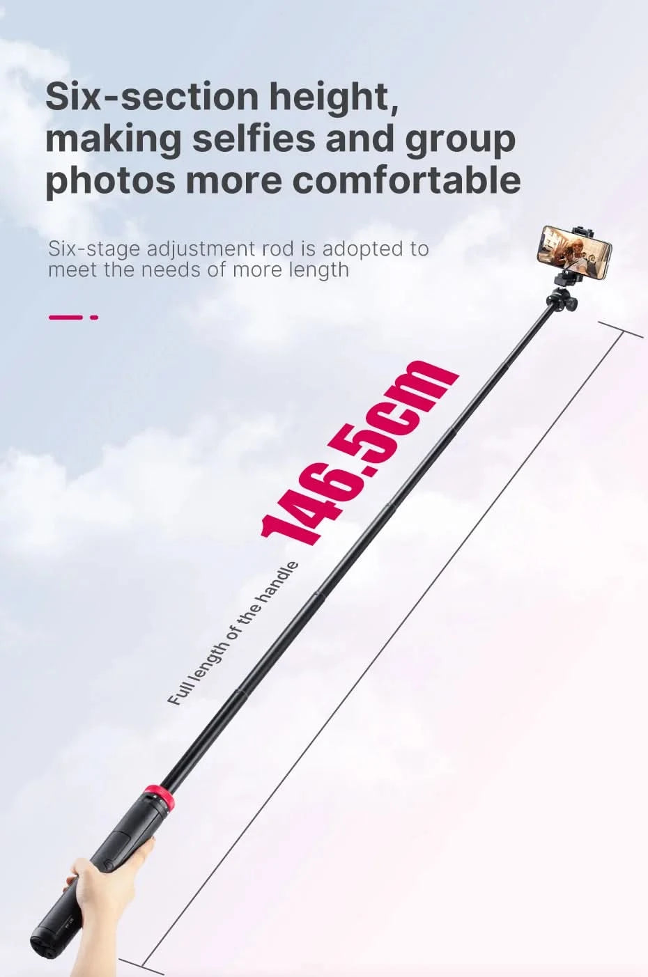 Ulanzi MT-44 Extendable Vlog Livebroadcast Tripod Stand with Phone Mount Holder 42Inch for DSlR SLR Camera GoproSmartphone