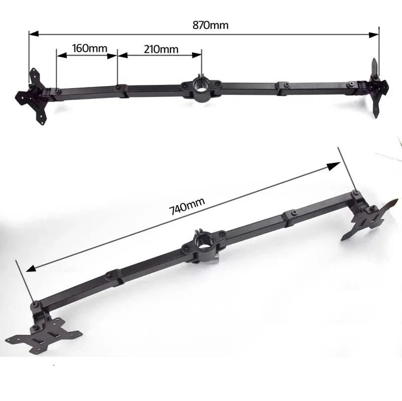 D-MOUNT MS02 9.9kg each head Full Motion 360 rotate Dual 10"-27" Monitor desktop holder stand long Mount Arm clamp and grommet