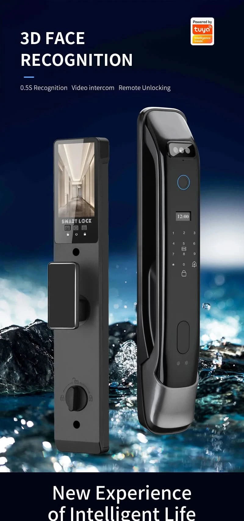 Biometric Infrared 3C Face Real-time intercom Palmar vein Smart Door Lock Fingerprint Password Electronic Key Card APP Unlock
