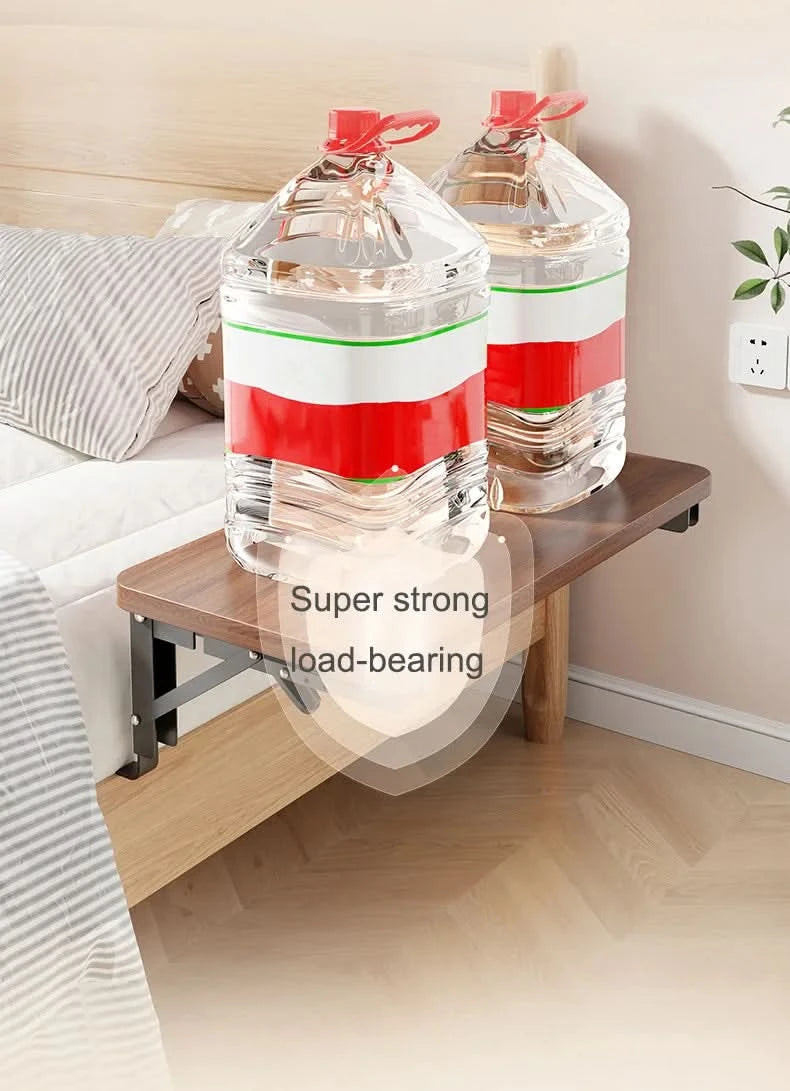Foldable Collapsible Organizer Attachable Bedside Shelf Table Under Bed Mat Dorm Bunk Bed Storage for College Space Save