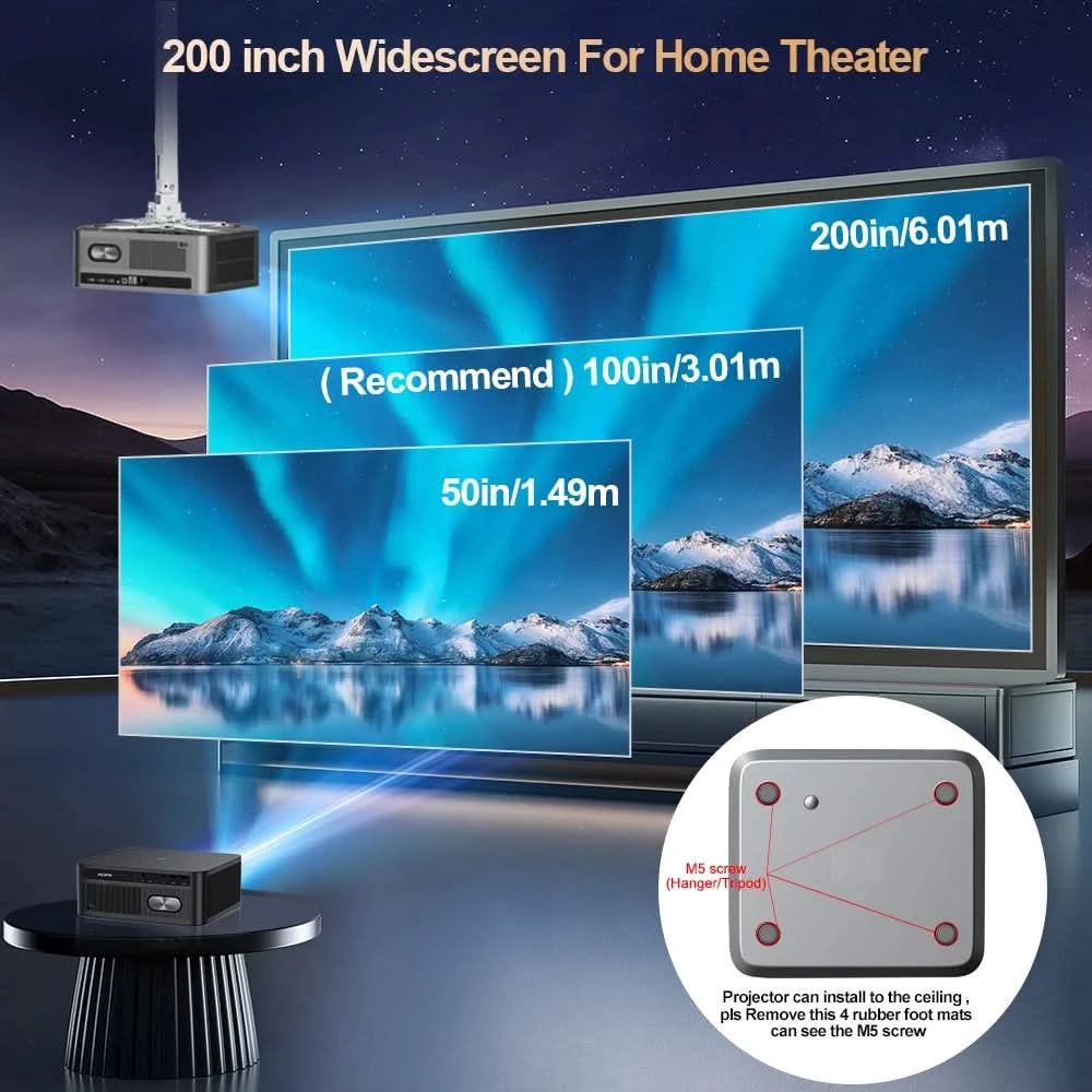 ThundeaL TD98Pro 1080P Full HD Projector 4K Android WiFi Projetor Auto Focus TD98 Pro 3D Smart Home Theater Video Outdoor Beamer