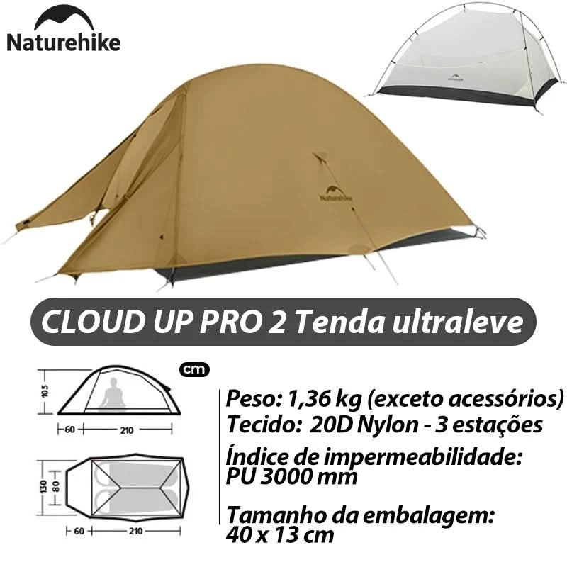 Naturehike Brazil Cloud Up 1-2-3P Camping Travel Backpack Outdoor Ultralight Waterproof Tent Camping Beach Tent