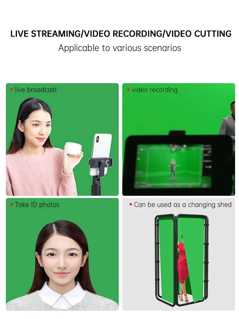 Background Stand Frame Photography Background Green Screen Wall Foldable Photo Booth Studio Background Festival Halloween Christ