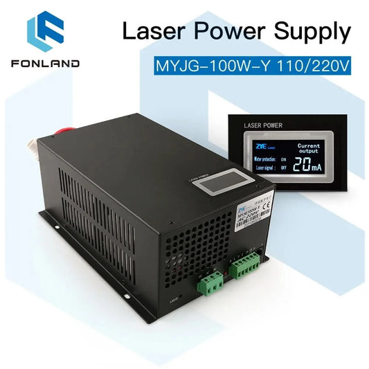 FONLAND MYJG-100W CO2 Laser Netzteil für Reci W2 T2 EFR Yongli CDWJ CO2 Laserröhren Gravur-Schneidemaschine mit Display