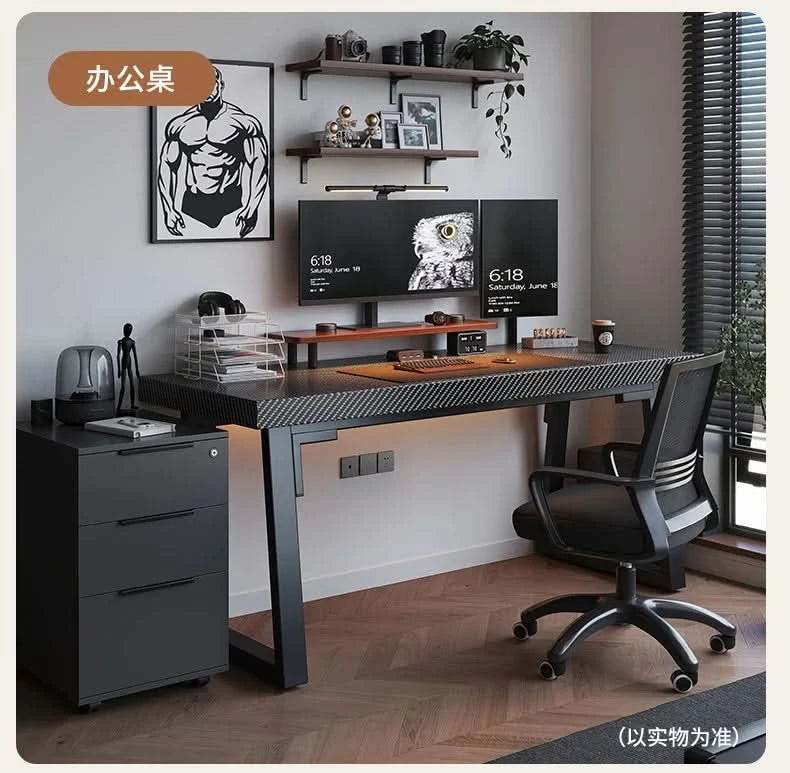 Gaming Desk, Carbon Fiber Computer Desk, Office Home Games, Desktop Desk