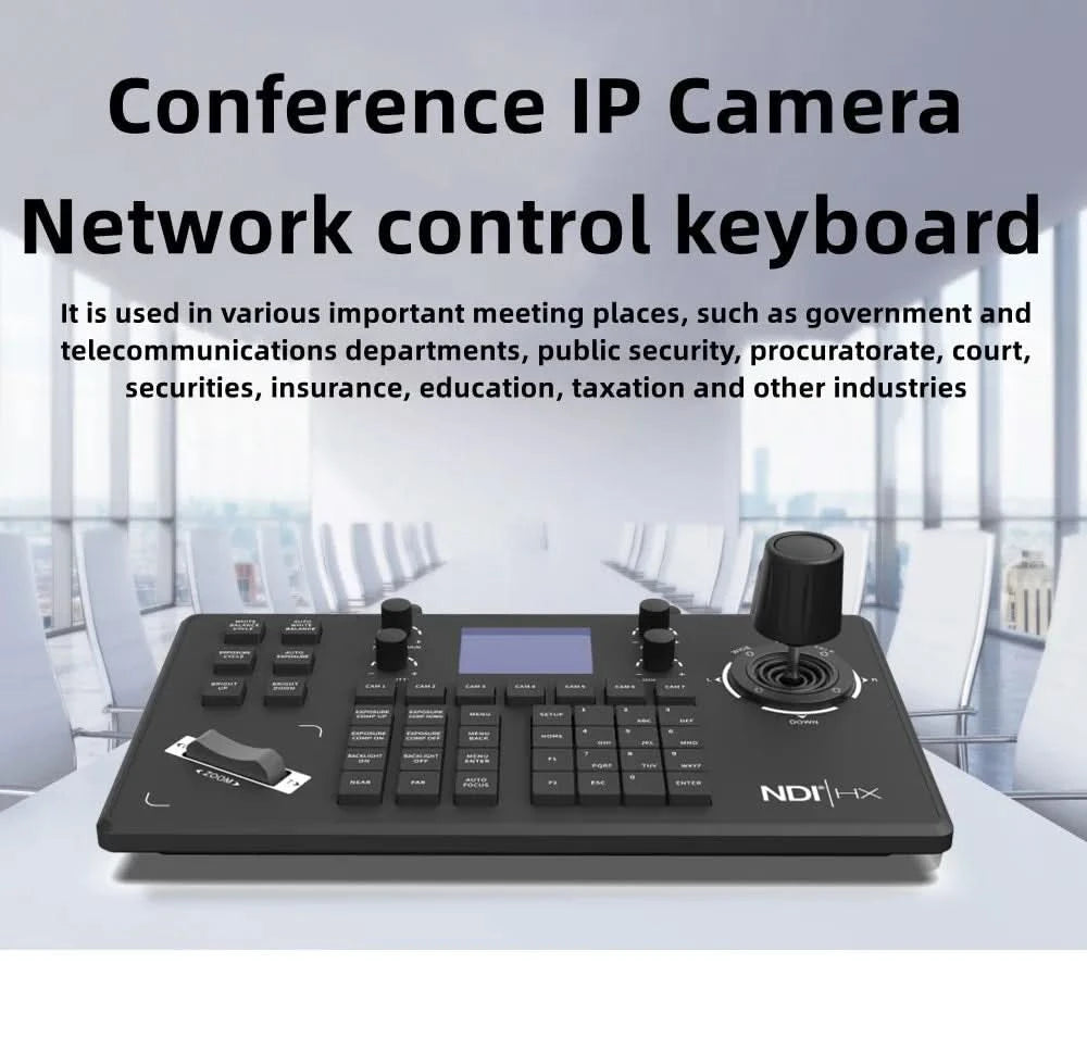 HCSTVCON NDI Joystick Controller Keyboard 3D Controller Video Conference Church Live Streaming PTZ Camera Control 255 Presets