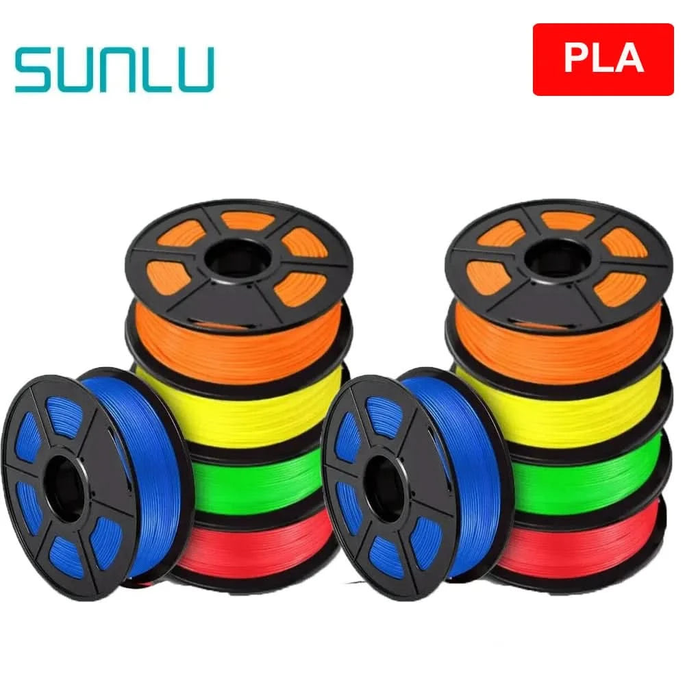 SUNLU 10KG 3D Filament PLA/PLA PLUS/PETG/Easy ABS Filamnet 1.75mm 10Roll 1KG Neatly Wound 3D Printer Filament for 3D Printer