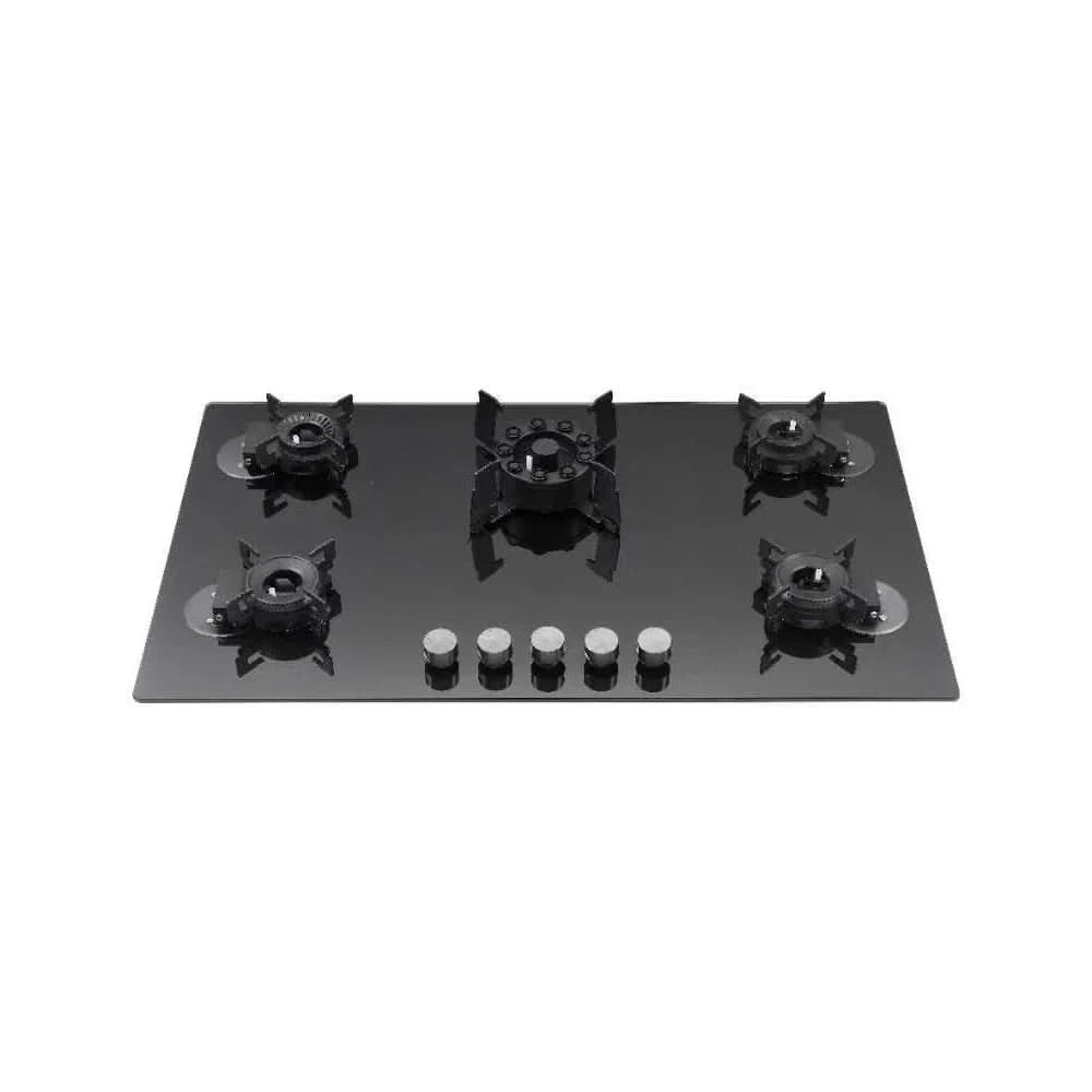 Professional Table Top Smart 5 Burner Built-in Tempered Glass Gas Stoves for Home Kitchens