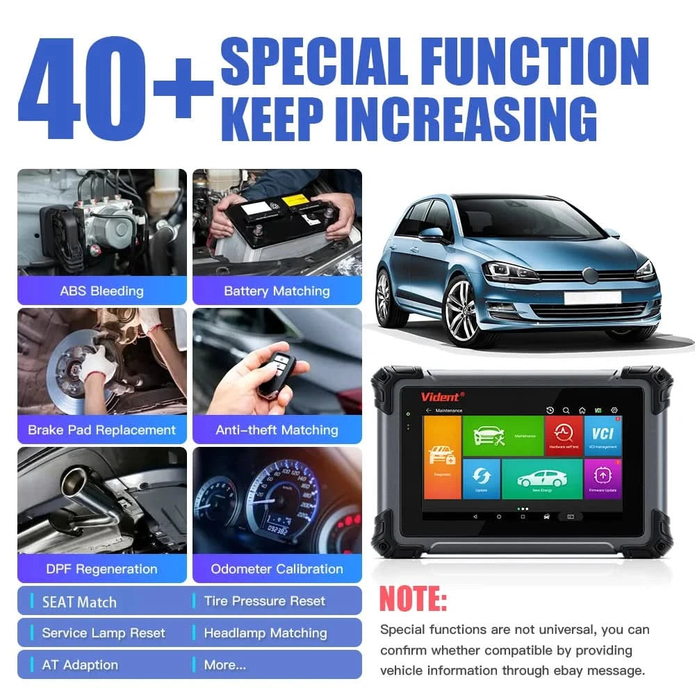 VIDENT iSmart800 Pro OBD2 Scanner Full System Car Diagnostic Tool Key Programming Bi-Directional Control 40+ Reset CAN FD& DoIP