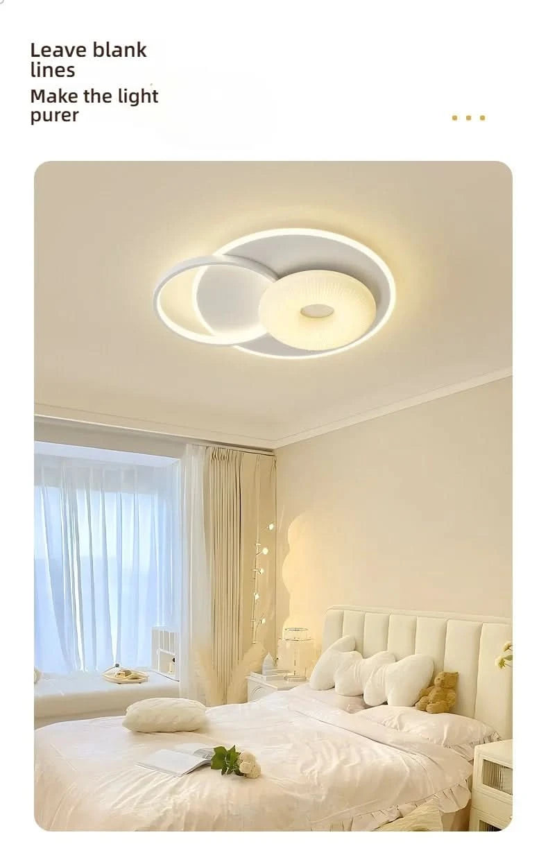 Bedroom light creamy style warm romantic children's room full spectrum eye protection designer's creative flower ceiling light