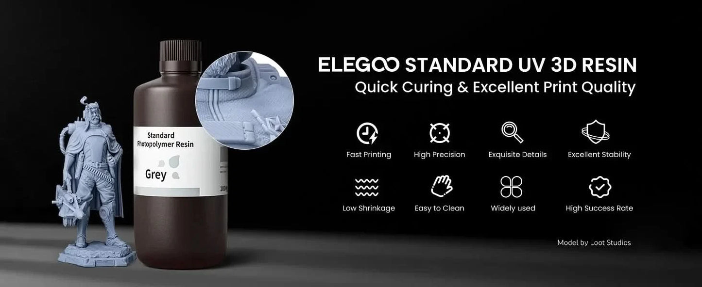 Elegoo 1KG/2KG/4KG UV Resin 2.0 For 3D Printer SATURN 3 ULTRA 3D Printing Material UV Resin Normal 1kg Liquid Bottle