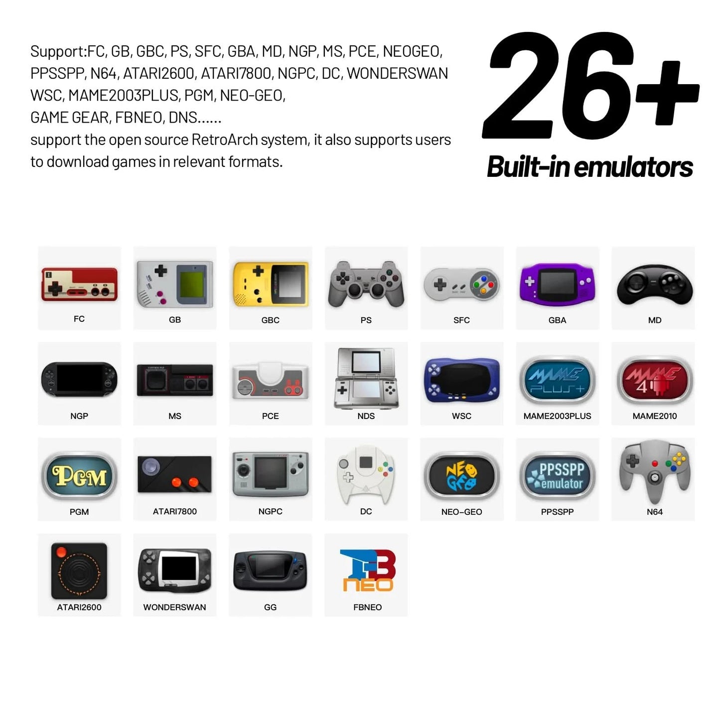 Trimui Smart Pro Handheld Game Console Linux System 4.96''IPS ScreenJoystick RGB Lighting Smartpro Retro Video Game Player Gift