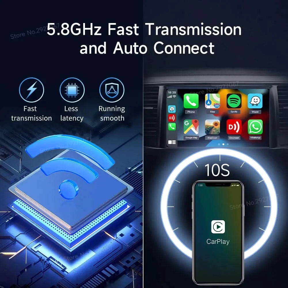 CarlinKit 5.0 4.0 Wireless CarPlay Adapter Android Auto Dongle Multi-Device Supported Wired To Wireless CarPlay Box Auto Connect