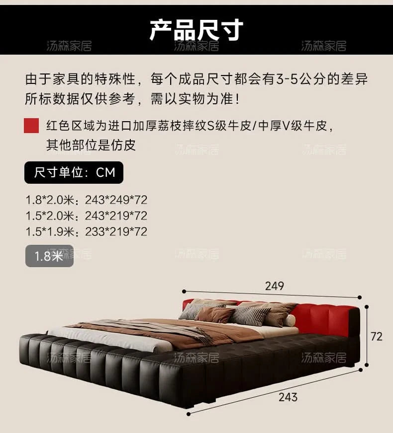 Double bedroom beds full size bed frame bedroom furniture Home 150x200 180x200 cm Luxury modern leather wedding bed 2 people