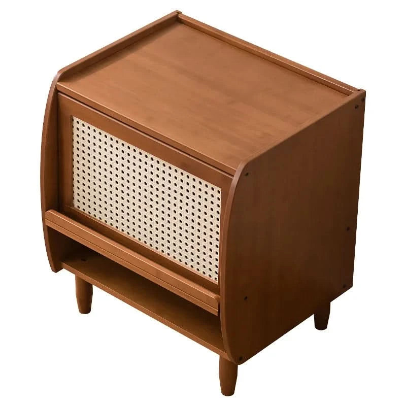 Minimally modern bamboo bedroom bedside table, living room small cabinet, small storage cabinet, household storage cabinet
