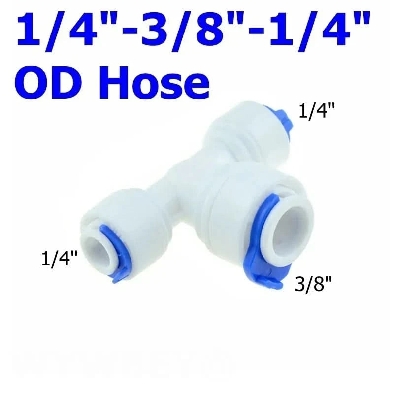 Reverse Osmosis Quick Coupling 1/4 3/8 Hose Connection Tee Y Connector 2 Way Equal Elbow Straight RO Water Plastic Pipe Fitting
