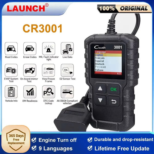 LAUNCH X431 CR3001 OBD2 Scanner Automotive Car Full OBD2 Diagnostic Tool Code Reader Scanner Free Update PK ELM 327