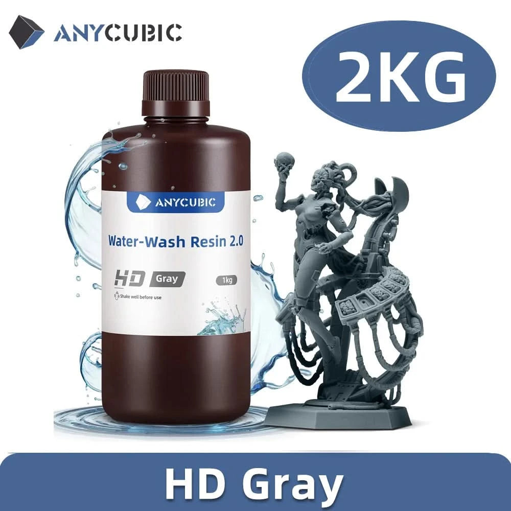 ANYCUBIC 2pcs/lot 405nm Water Washable Resin For LCD 3D Printer Liquid Photopolymer Resin 3D Printing Material 1kg/bottle