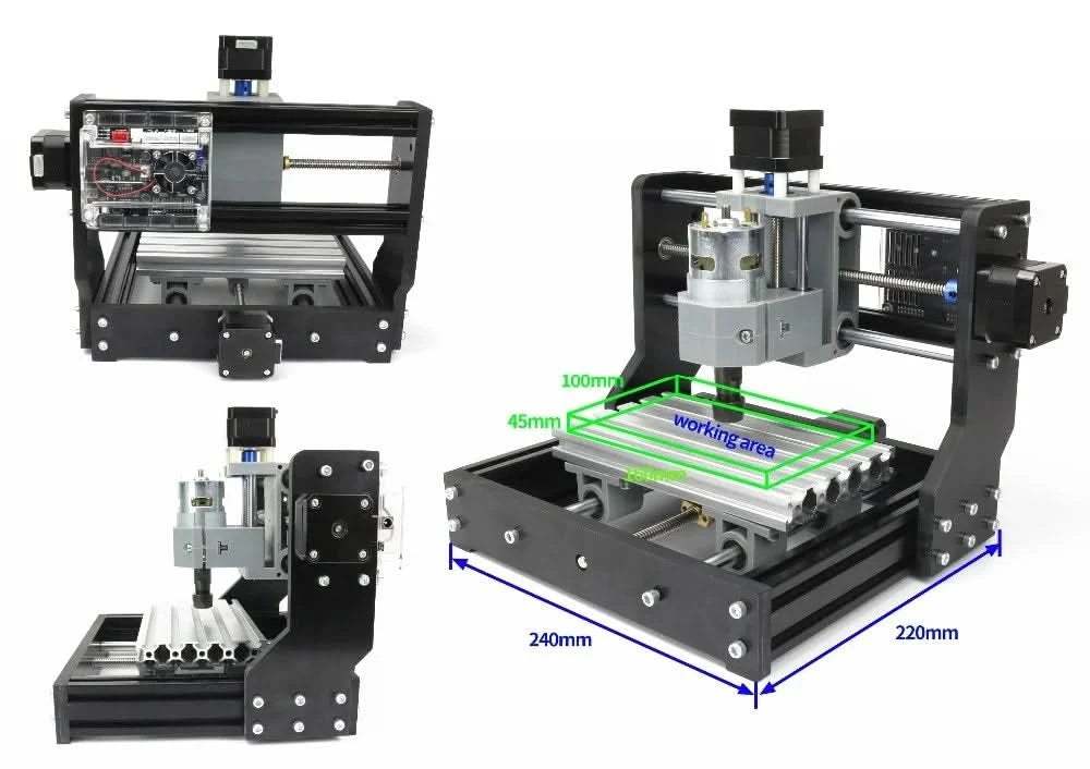 【EU US BZ】DIY Mini 1610 Pro 3 Axis CNC Laser Router Milling Woodworking Machine + Offline controller