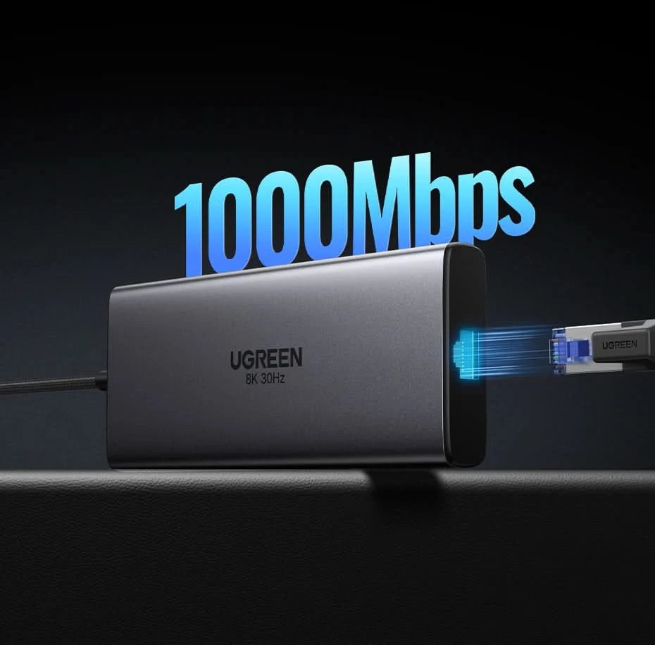 UGREEN Dual HDMI USB-C HUB 8K 4K HDMI Adapter 10 in 1 Splitter with RJ45 USB3.0 PD 100W Dock for MacBook Pro Air Laptop USB HUB