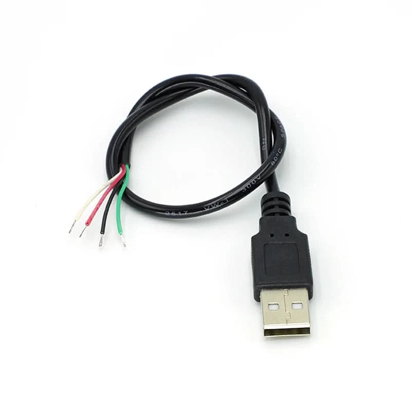 1/5/10pcs 30cm Power Supply Cable 2 Pin USB 2.0 A Female Male 4 Pin Wire Jack Charger Charging Cord Extension Connector DIY 5V