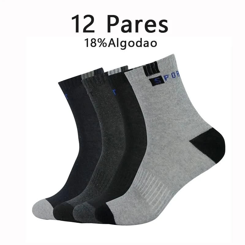 12 Pairs, Men's Cotton Socks, Breathable, Containing Cotton, Mid-top Sports Socks, Summer, Quick Dry