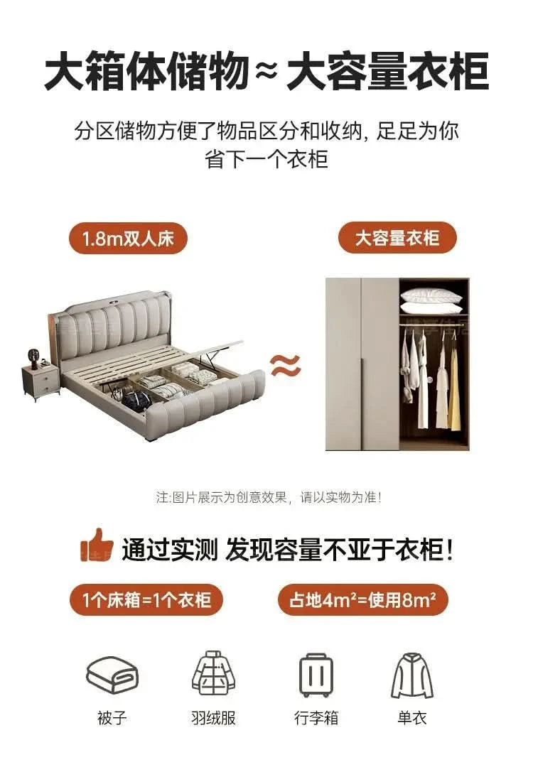 Bedsrooms Uniques Beds Frame Headboard Modern Luxury Beds Twin Storage Camas De Casal De Luxo Home Furniture Accessories