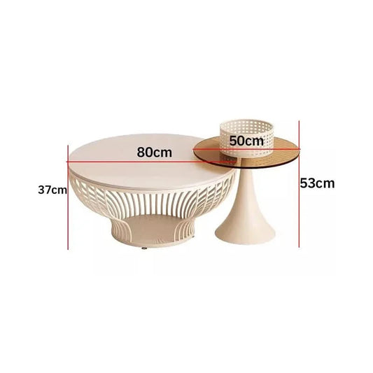 French Glass Top Coffee Table Round Glamour Modern Aesthetic Coffee Table Beauty Nordic Mesa De Centro Living Room Furniture