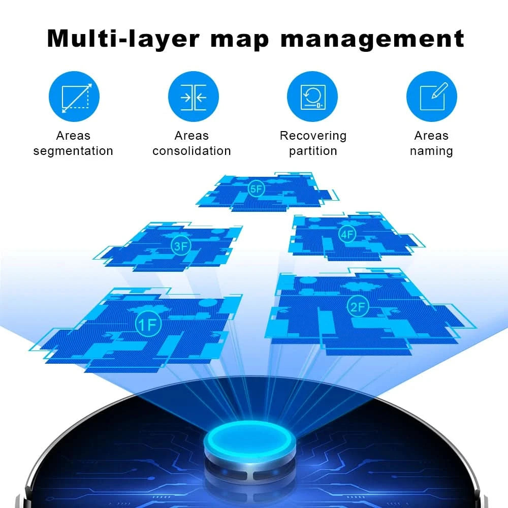 Liectroux/LILIN X6 Robot Vacuum Cleaner,Laser System,6500Pa,Smart Home Appliance,Restricted Area Map,Zone Cleaning for Carpet