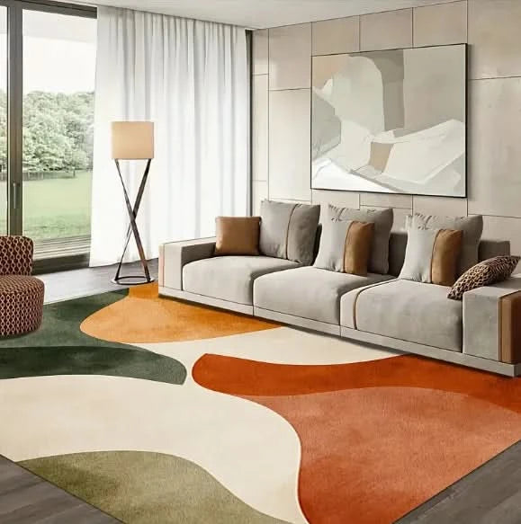 Modern Living Room Floor Mat Simple Lines and Printed Soft Bedrooms Suitable for Living Rooms Terraces Offices Kitchen Floors
