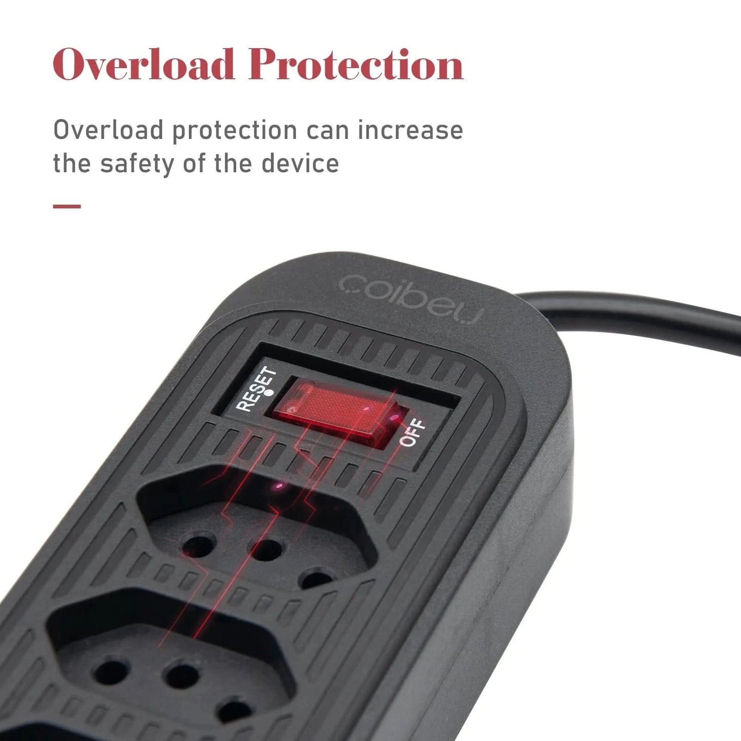 Extensão De 4 Tomadas Com 3 Usb Branco Bivolt 2 Metros Preto, Extensão Tomada,Suporte a Tensão de 110-220V, Potência de 2500W，