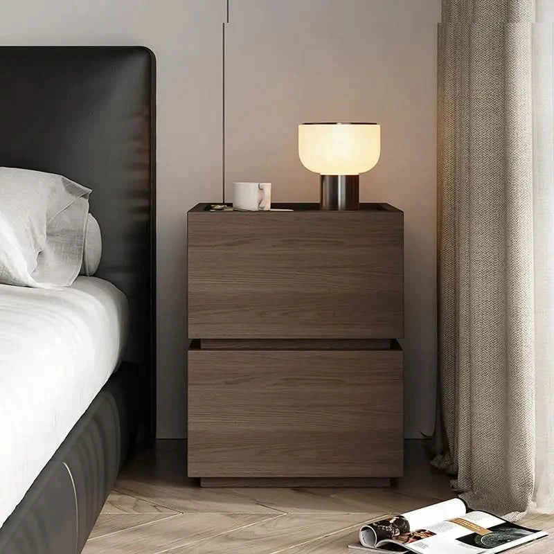 Wood Bedside Table Storage Modern Household Drawer Storage Light Luxury Bedroom Solid Wood Bedside Cabinet Locker Furniture