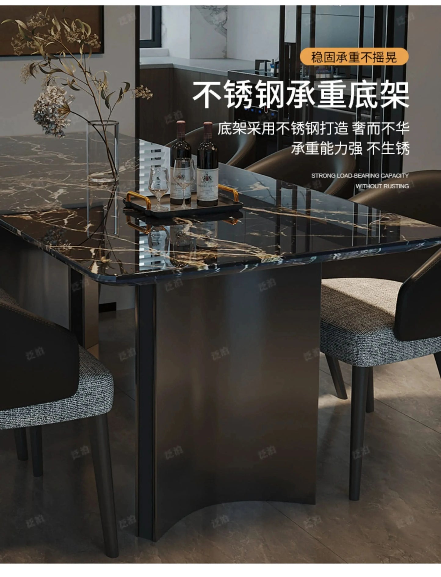 Marble Kitchen Dining Table Wall Lounge Designer Restaurant Modern Dining Table Luxury Study Mesas De Comedor Kitchen Furniture