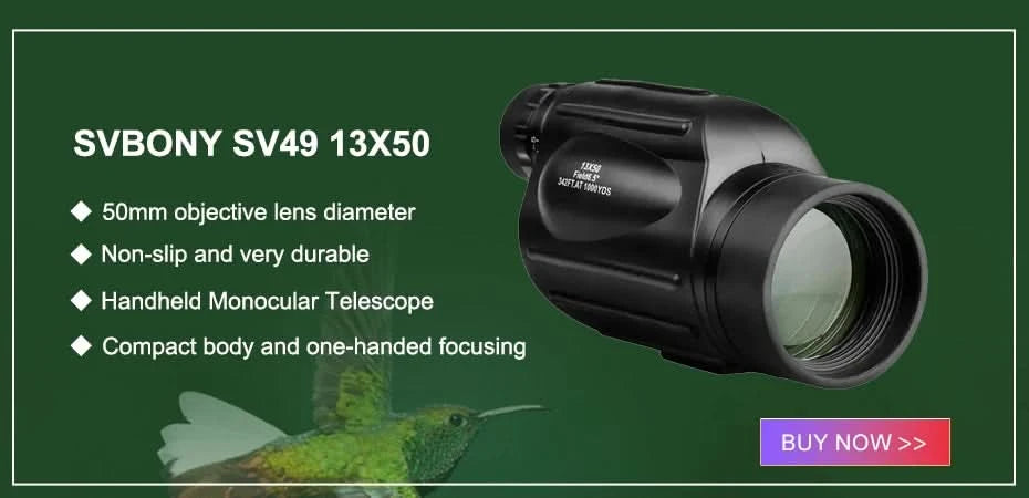 Svbony Telescope SV49 13x50 Monocular Powerful,Professional Monoculars,Waterproof,camping Equipment,for travel and hunting