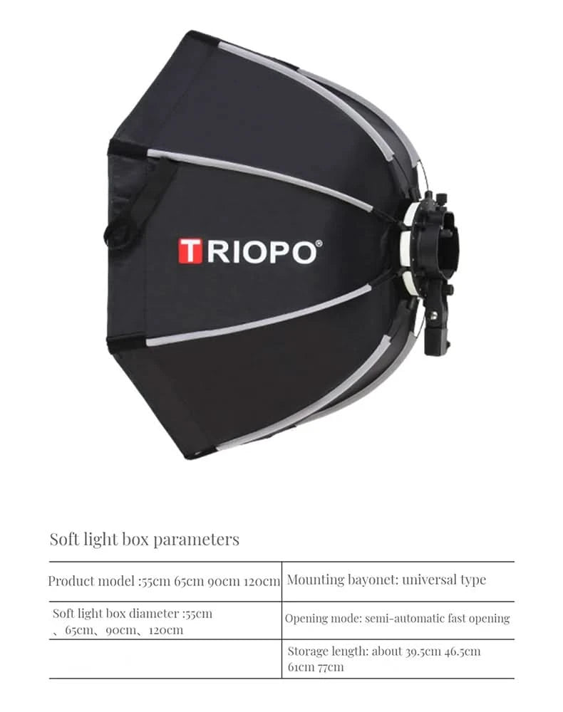 TRIOPO Softbox KX55CM KX 65CM 90CM Octagon Umbrella Light Box For Godox AD200 V1 Speedlite Flash Light Photography Photo Studio