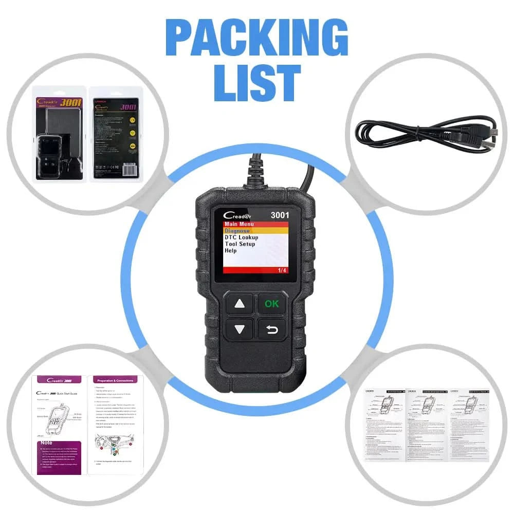 LAUNCH X431 CR3001 OBD2 Scanner Automotive Car Full OBD2 Diagnostic Tool Code Reader Scanner Free Update PK ELM 327