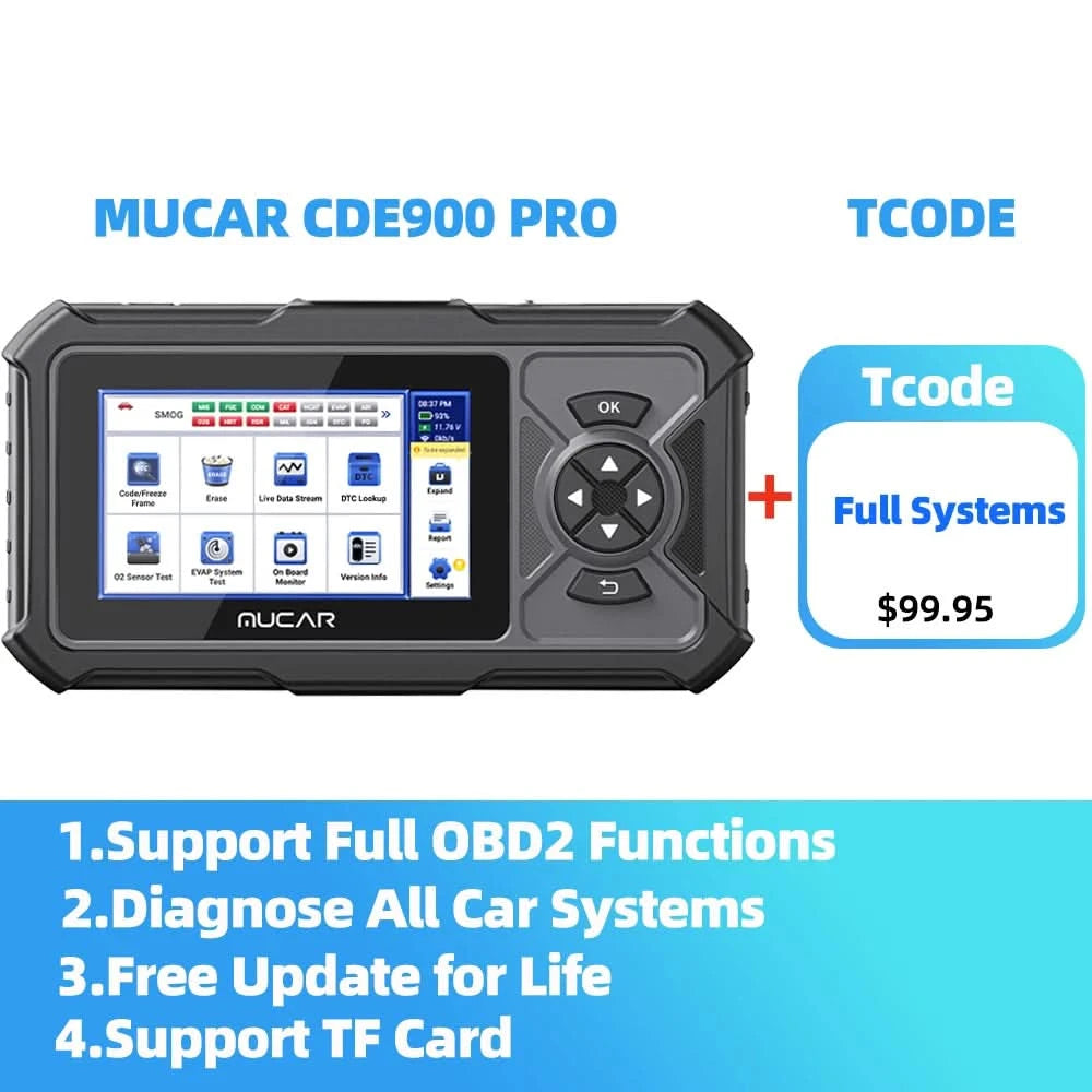 MUCAR CDE900 PRO Diagnostic tools for Auto Obd2 Coder Reader Diagnosis Cars Lifetime Free Update OBD2 Scanner Tools for Mechanic