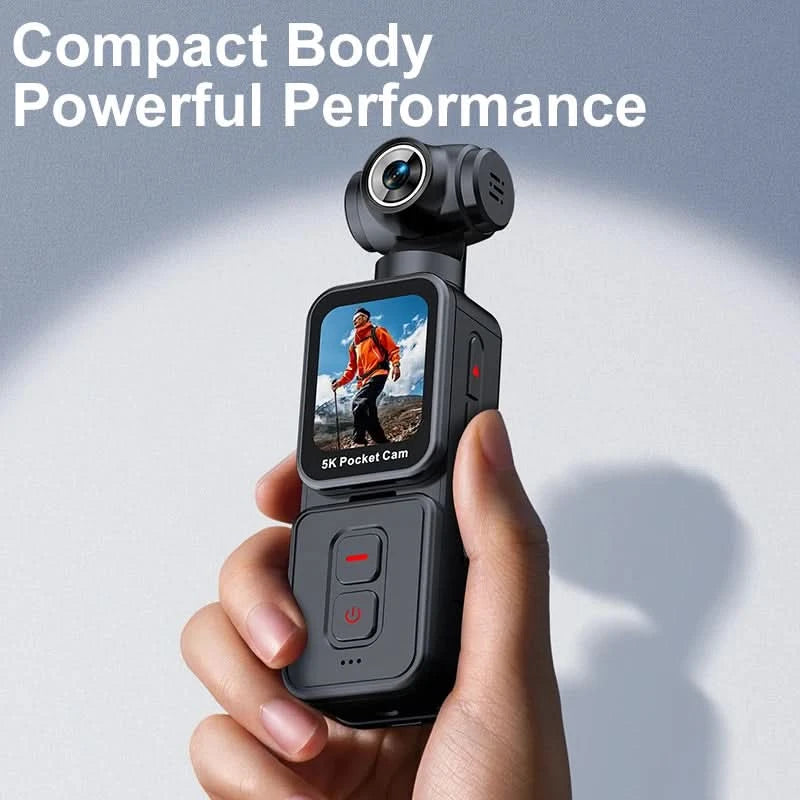K28 5K Ultra Clear Handheld Action Camera 1.69-inch Face Recognition Automatic 270°Rotating Lens Follow Shot Sports Thumb Camera