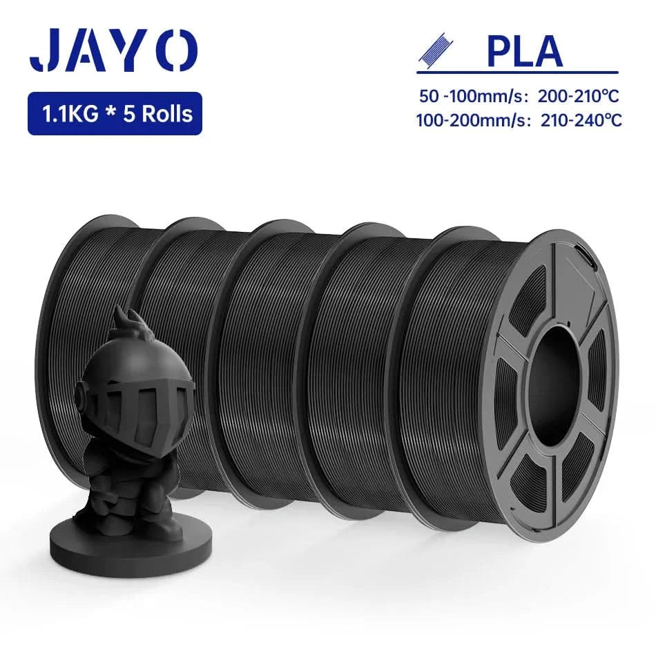JAYO PLA Filament 1.75MM 5Rolls 3D Printer Filament PLA 100% No Bubble for FDM Coloful 3D Printing Material DIY Gift