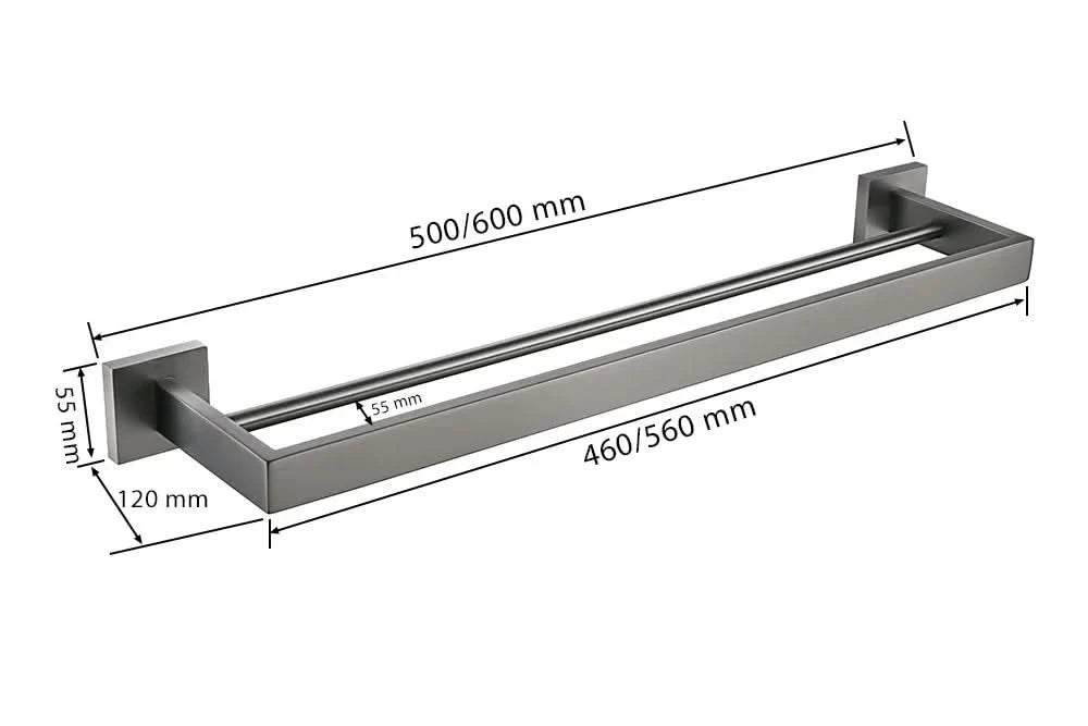 Gunmetal Stainless Steel Bathroom Accessorie Hardware Towel Rack,Toilet Paper Holder, Robe Hook, Towel Bar