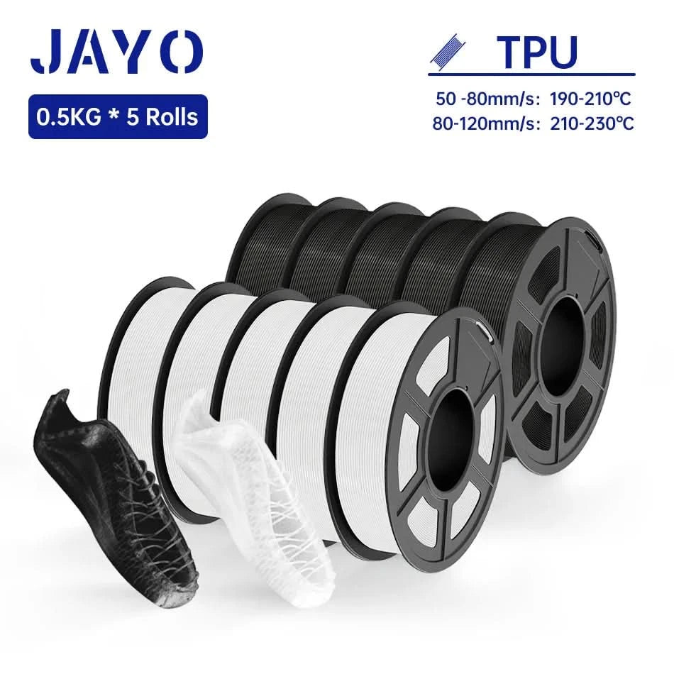 JAYO PLA / ABS / PETG / Silk / ASA /TPU /PLA+ Filament 10 Rolls 3D Printer Filament 1.75MM 0.65/1/1.1KG Neatly Wound 3D Filament